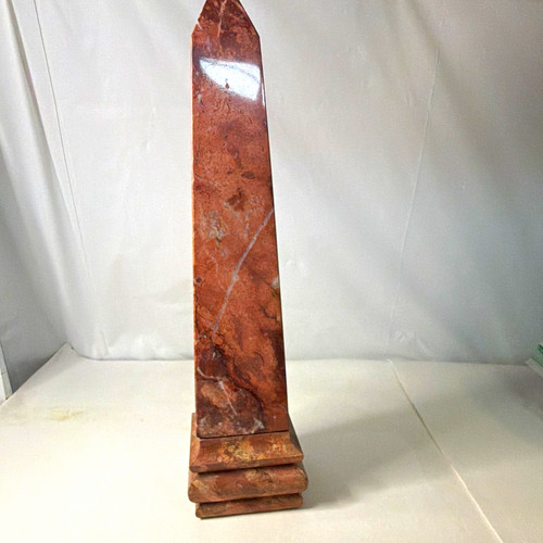 Polished red marble obelisk - marble,