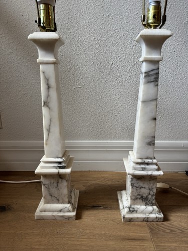 Pair vintage alabaster marble - vintage,