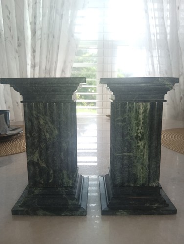 Dark green and - dark, white